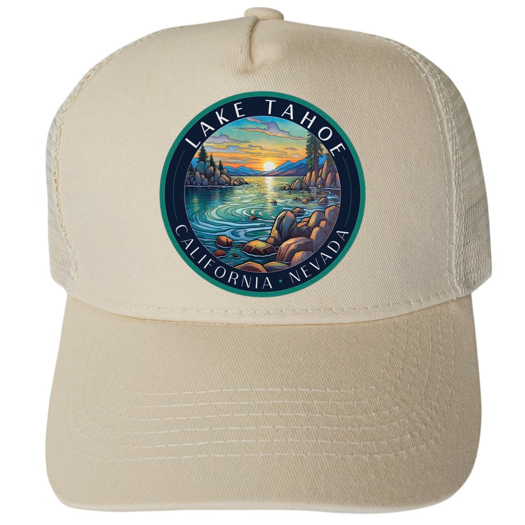 Lake Tahoe Design C Unisex Mesh Back Trucker Hat with Adjustable Snapback Image 3