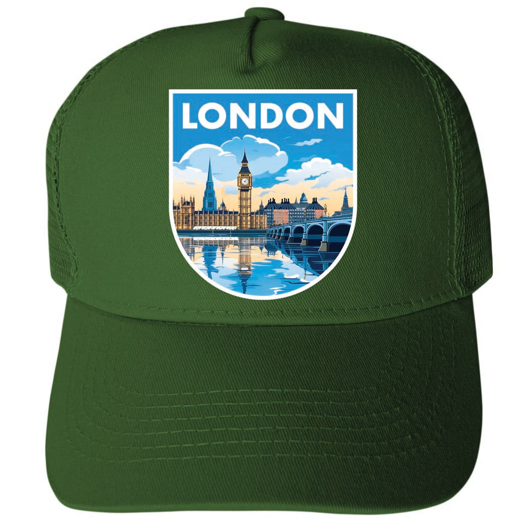 London England Design A Unisex Mesh Back Trucker Hat with Adjustable Snapback Image 2