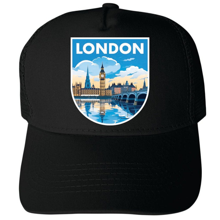 London England Design A Unisex Mesh Back Trucker Hat with Adjustable Snapback Image 4