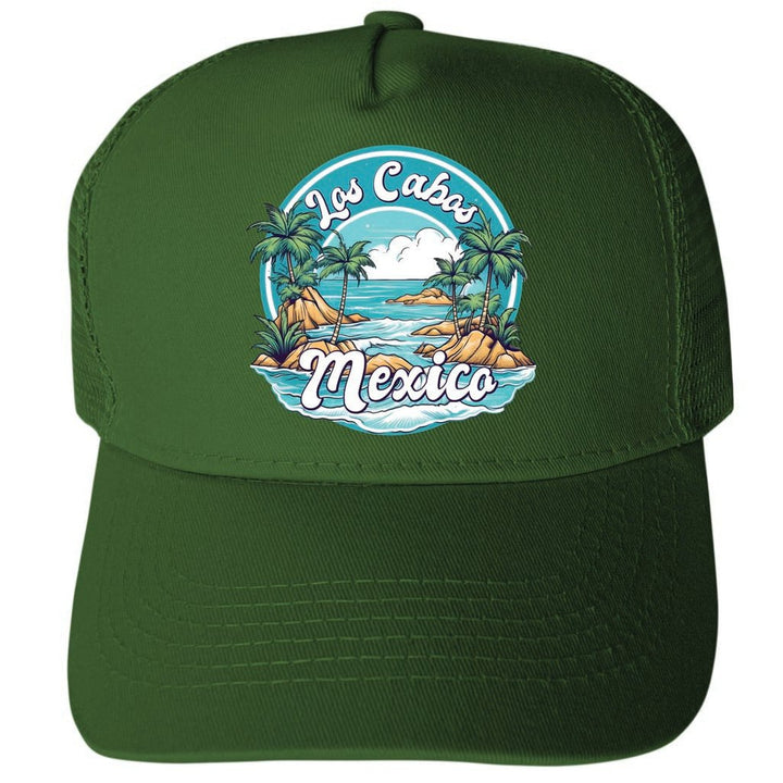 Los Cabos Mexico Design A Unisex Mesh Back Trucker Hat with Adjustable Snapback Image 2