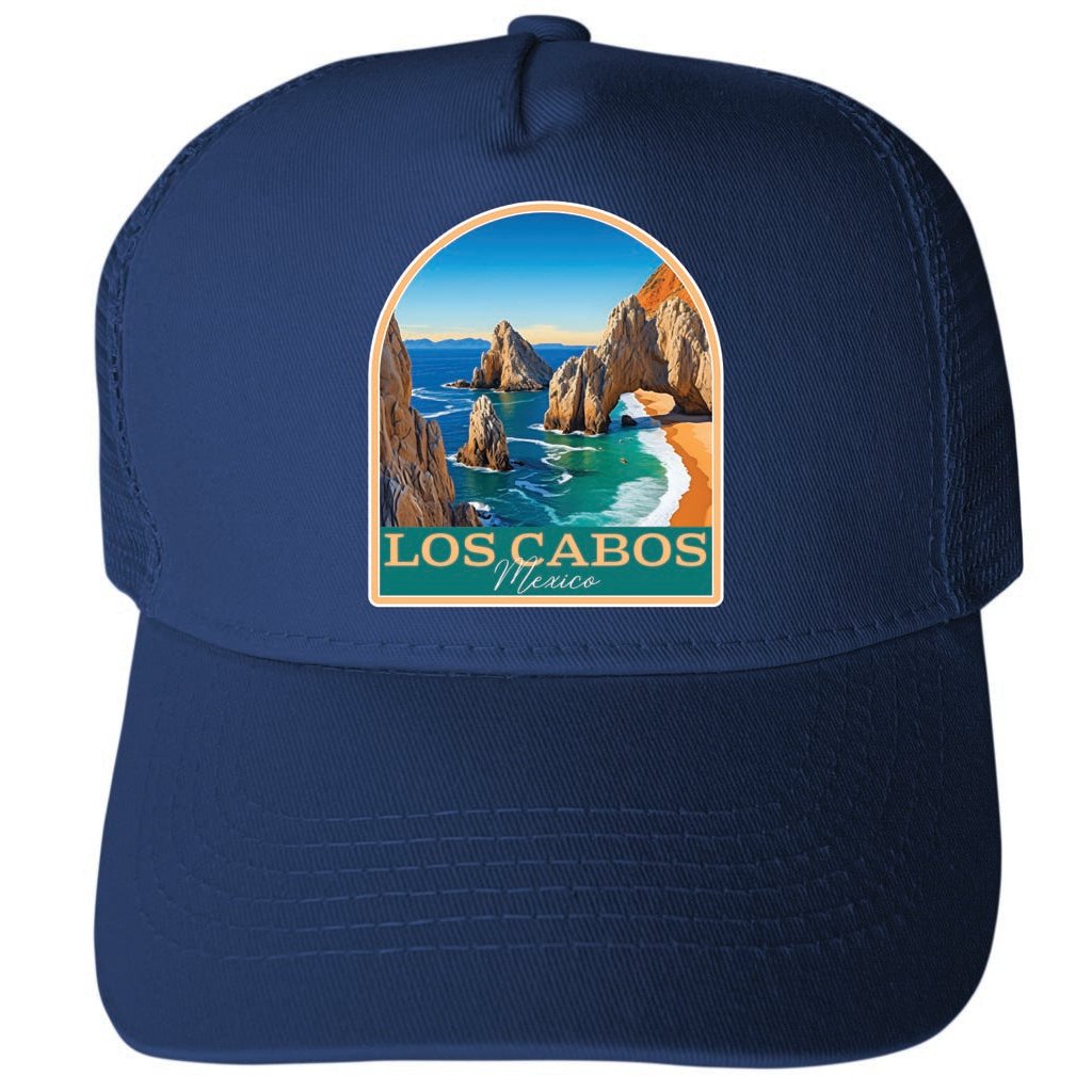 Los Cabos Mexico Design B Unisex Mesh Back Trucker Hat with Adjustable Snapback Image 1