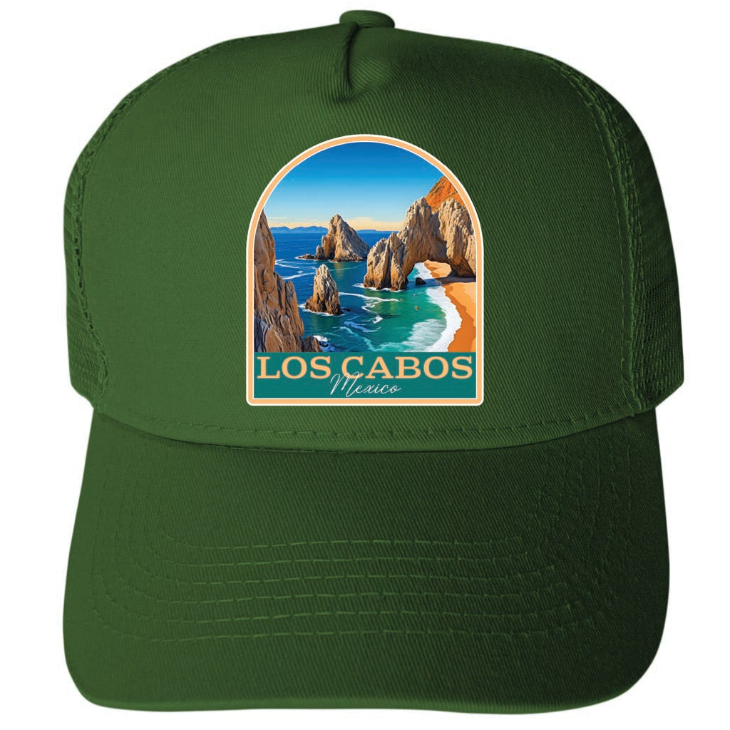 Los Cabos Mexico Design B Unisex Mesh Back Trucker Hat with Adjustable Snapback Image 2