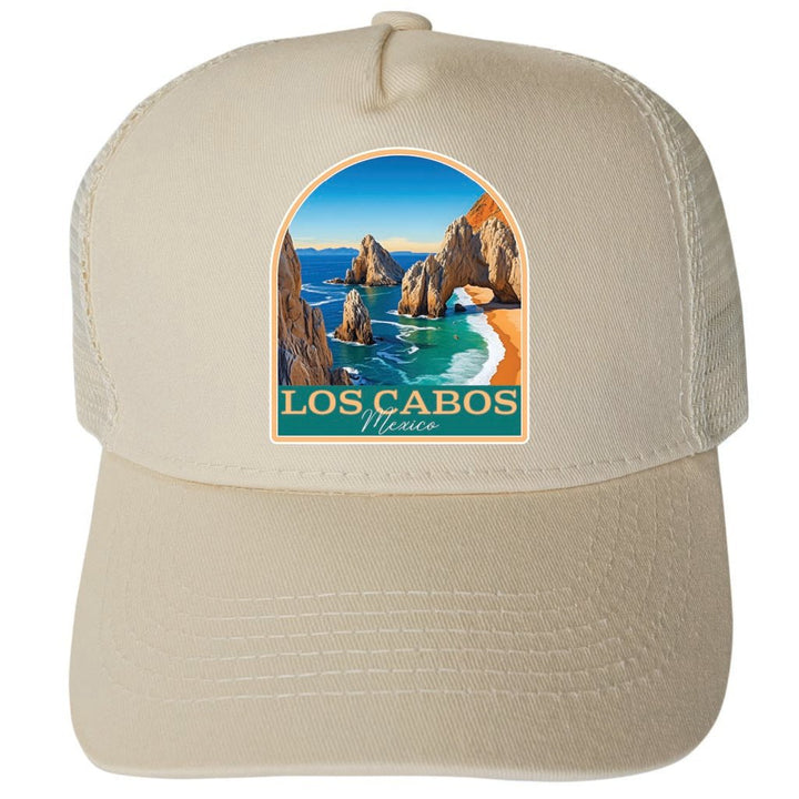 Los Cabos Mexico Design B Unisex Mesh Back Trucker Hat with Adjustable Snapback Image 1