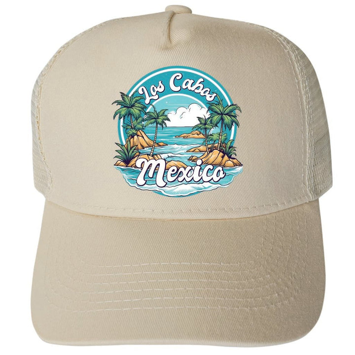 Los Cabos Mexico Design A Unisex Mesh Back Trucker Hat with Adjustable Snapback Image 1