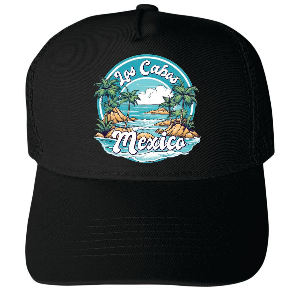 Los Cabos Mexico Design A Unisex Mesh Back Trucker Hat with Adjustable Snapback Image 4