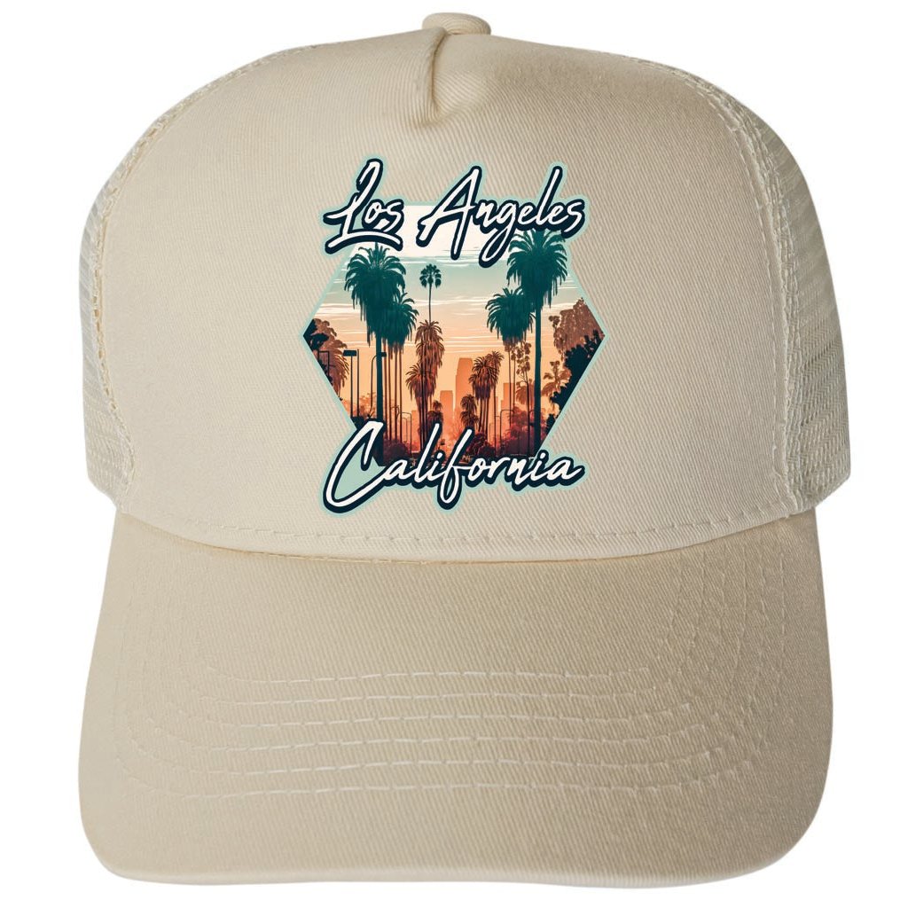 Los Angeles California Design B Unisex Mesh Back Trucker Hat with Adjustable Snapback Image 1