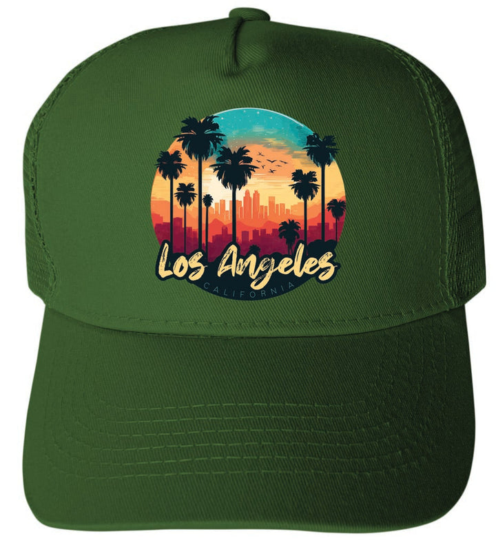 Los Angeles California Design C Unisex Mesh Back Trucker Hat with Adjustable Snapback Image 1