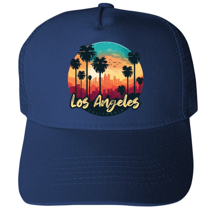 Los Angeles California Design C Unisex Mesh Back Trucker Hat with Adjustable Snapback Image 2