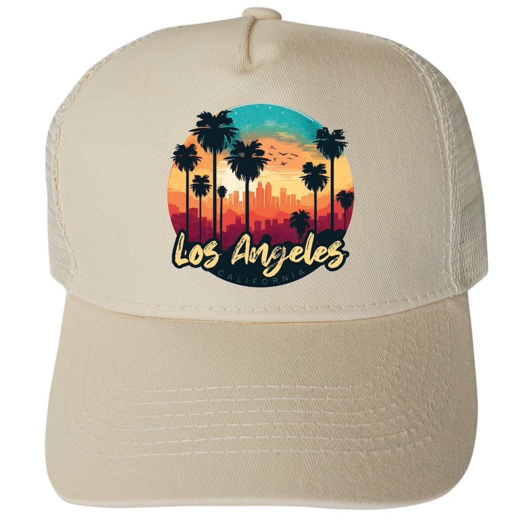 Los Angeles California Design C Unisex Mesh Back Trucker Hat with Adjustable Snapback Image 3