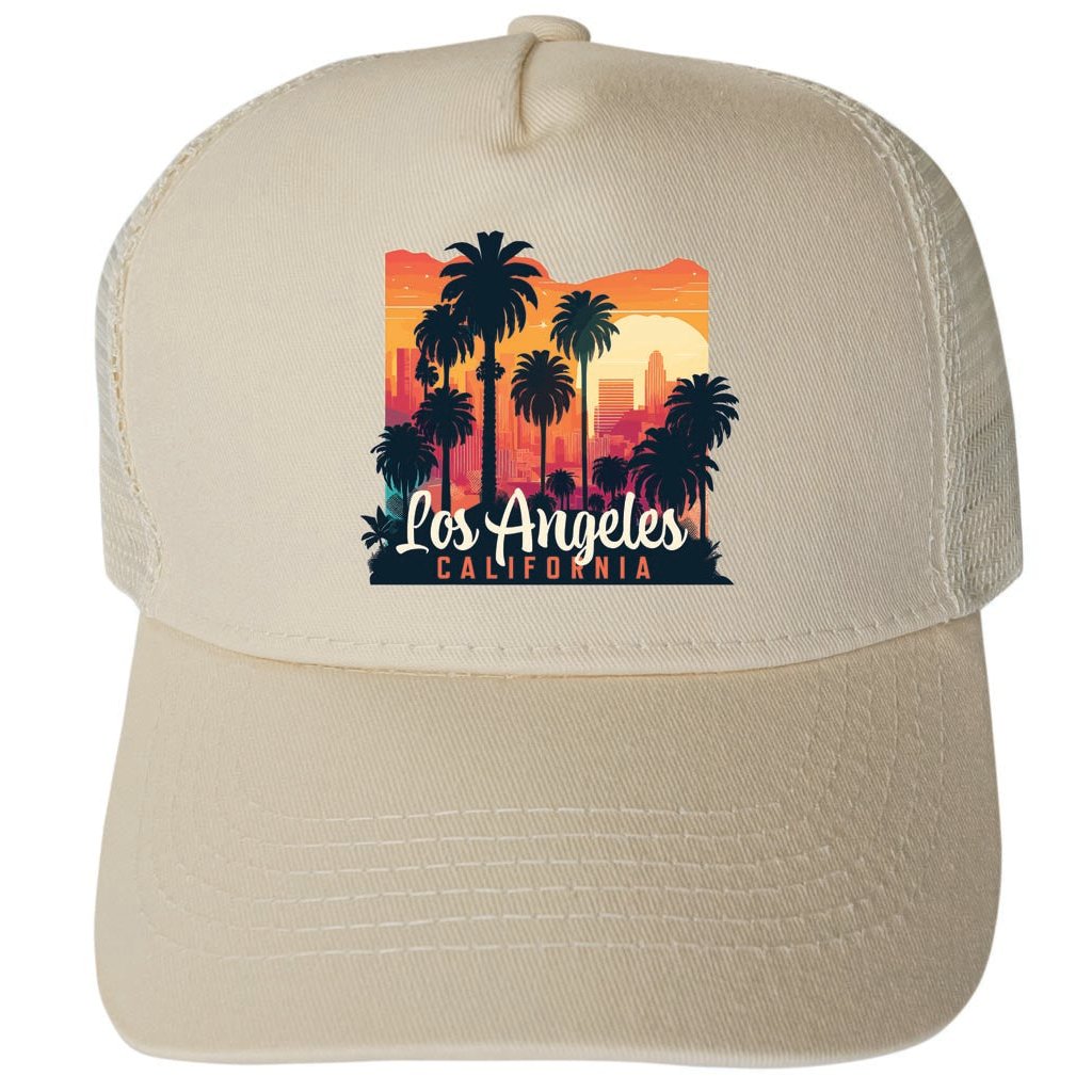 Los Angeles California Design D Unisex Mesh Back Trucker Hat with Adjustable Snapback Image 3