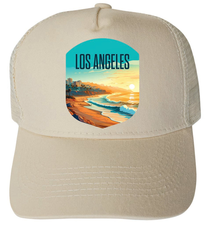 Los Angeles California Design E Unisex Mesh Back Trucker Hat with Adjustable Snapback Image 3