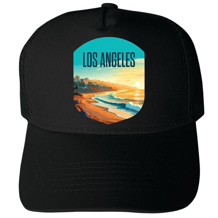 Los Angeles California Design E Unisex Mesh Back Trucker Hat with Adjustable Snapback Image 4