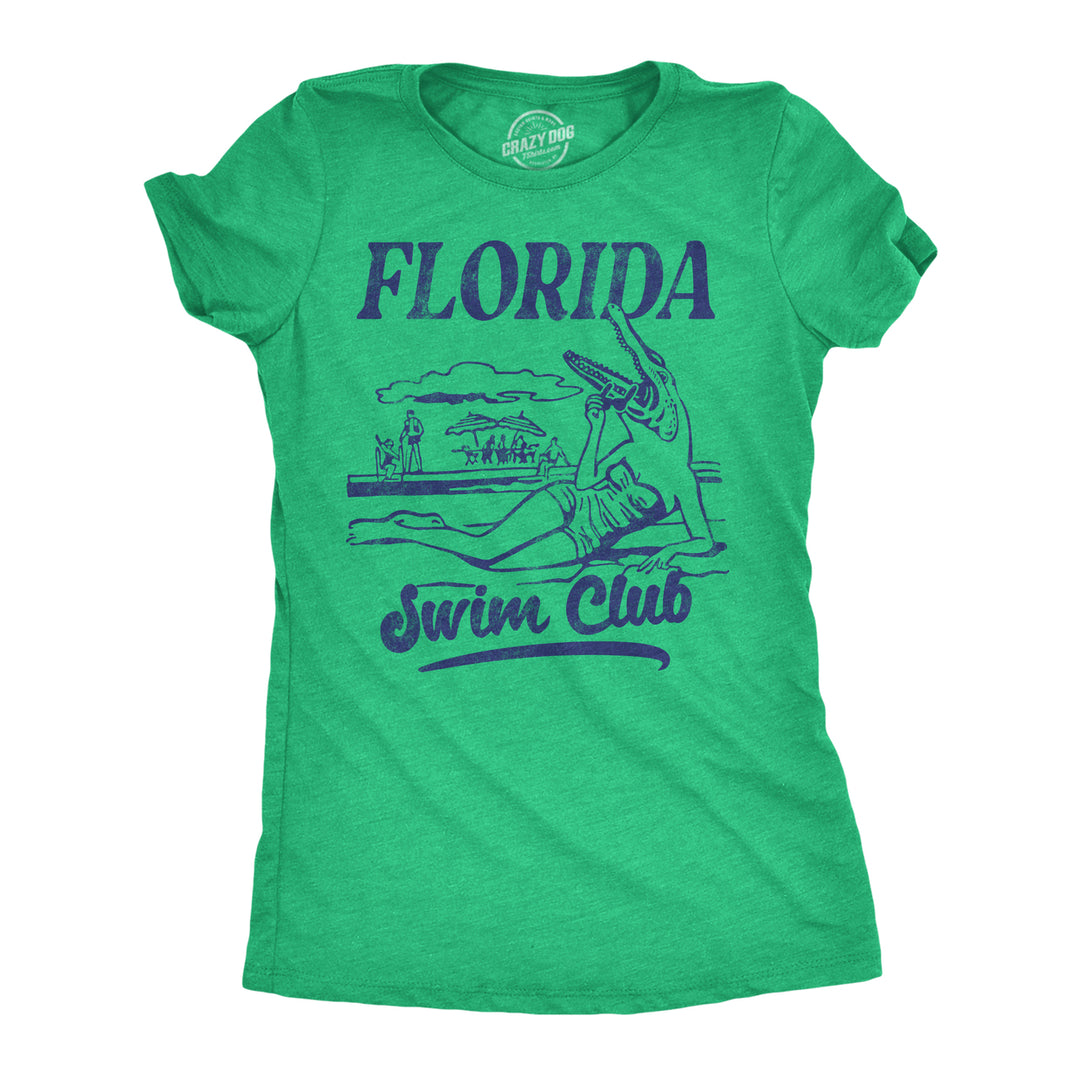 Womens Funny T Shirts Florida Swim Club Sarcastic Alligator Graphic Novelty Tee For Ladies Image 1