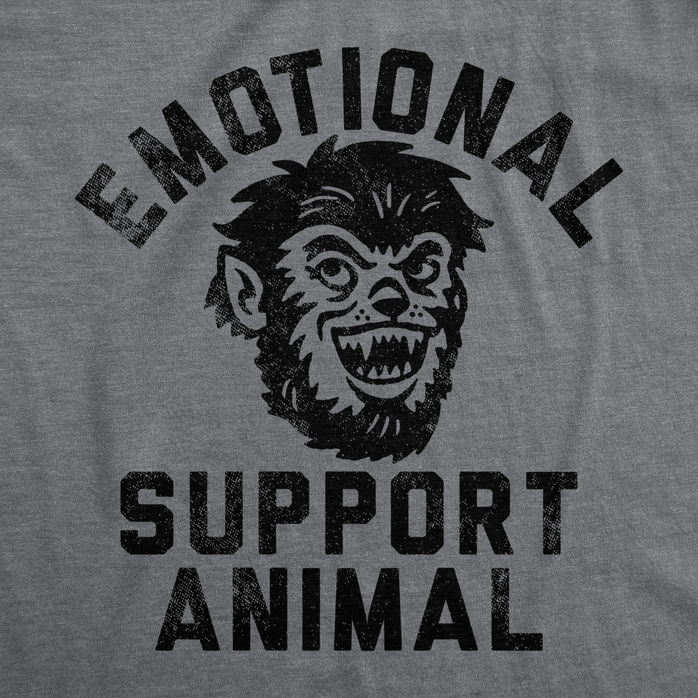 Mens Funny T Shirts Emotional Support Animal Werewolf Sarcastic Halloween Graphic Tee For Men Image 2