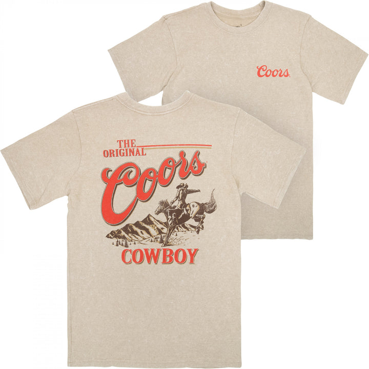 Coors The Original Cowboy Mineral Wash Front and Back Print T-Shirt Image 1