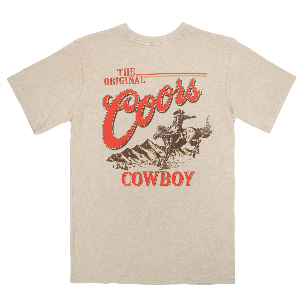 Coors The Original Cowboy Mineral Wash Front and Back Print T-Shirt Image 2