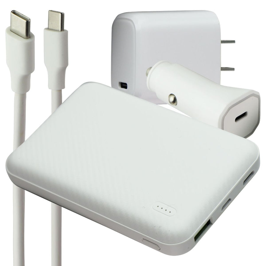 S. Simple Travel Kit USB-C On-The-Go Car and Wall Chargers - White Image 1