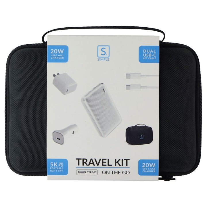 S. Simple Travel Kit USB-C On-The-Go Car and Wall Chargers - White Image 11