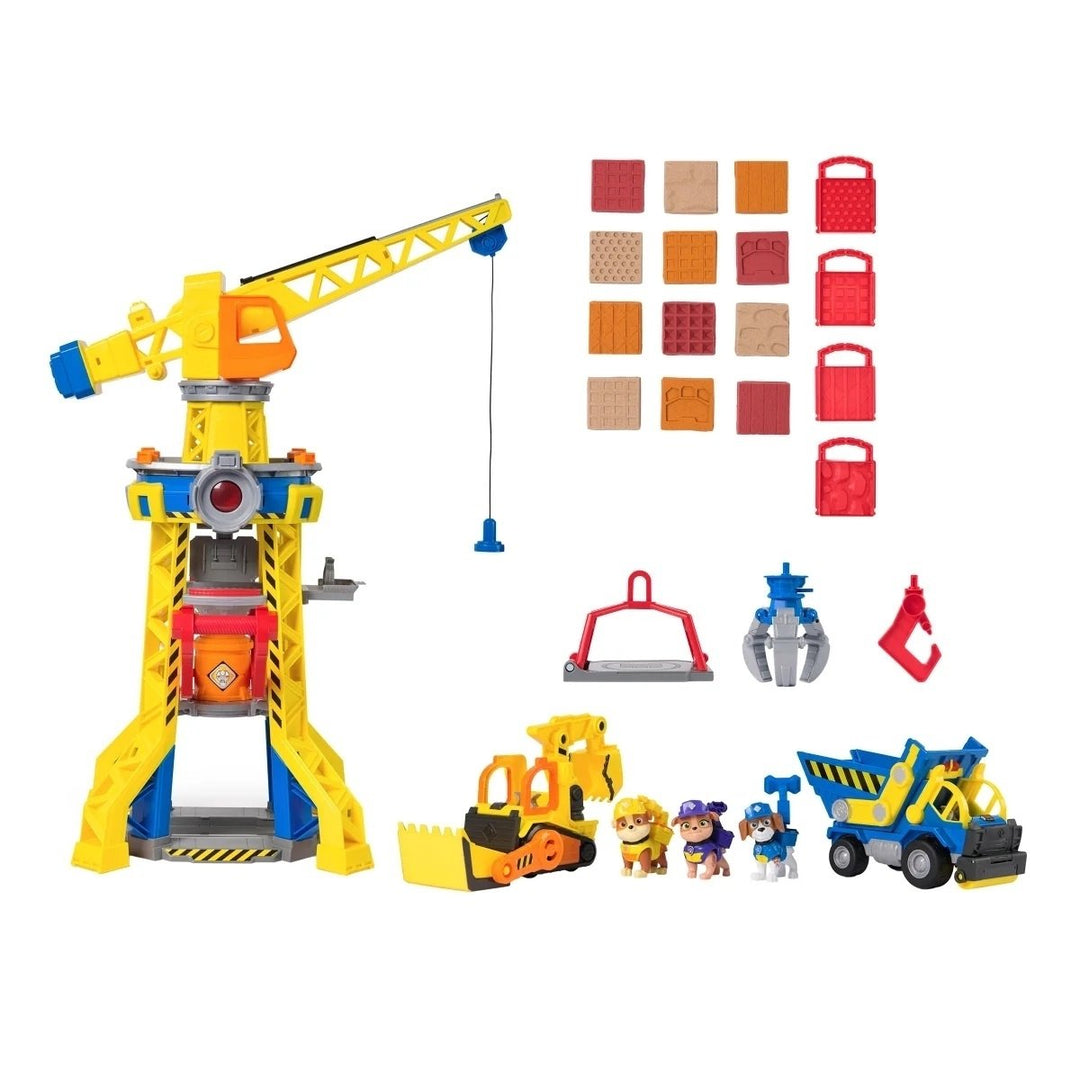 PAW Patrol Rubble and Crew Barkyard Crane Tower Playset Image 1