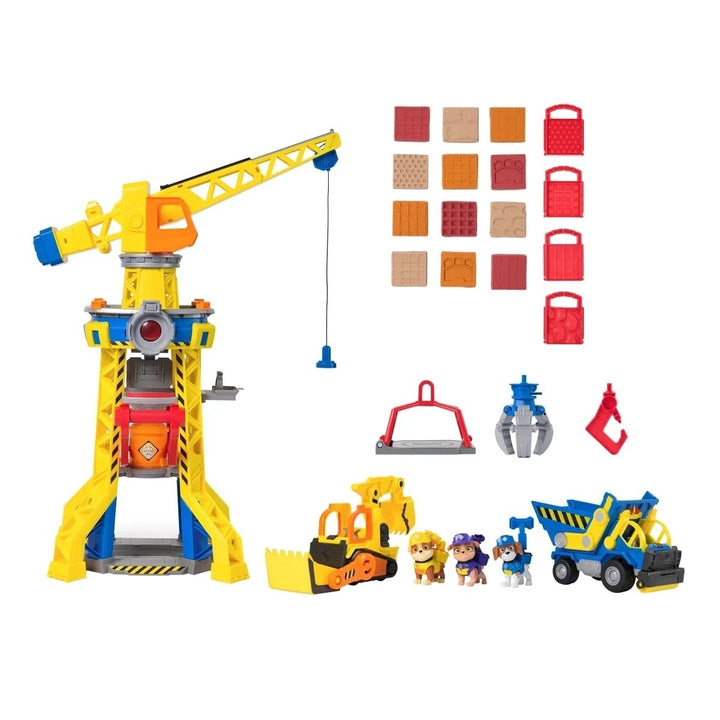 PAW Patrol Rubble and Crew Barkyard Crane Tower Playset Image 1