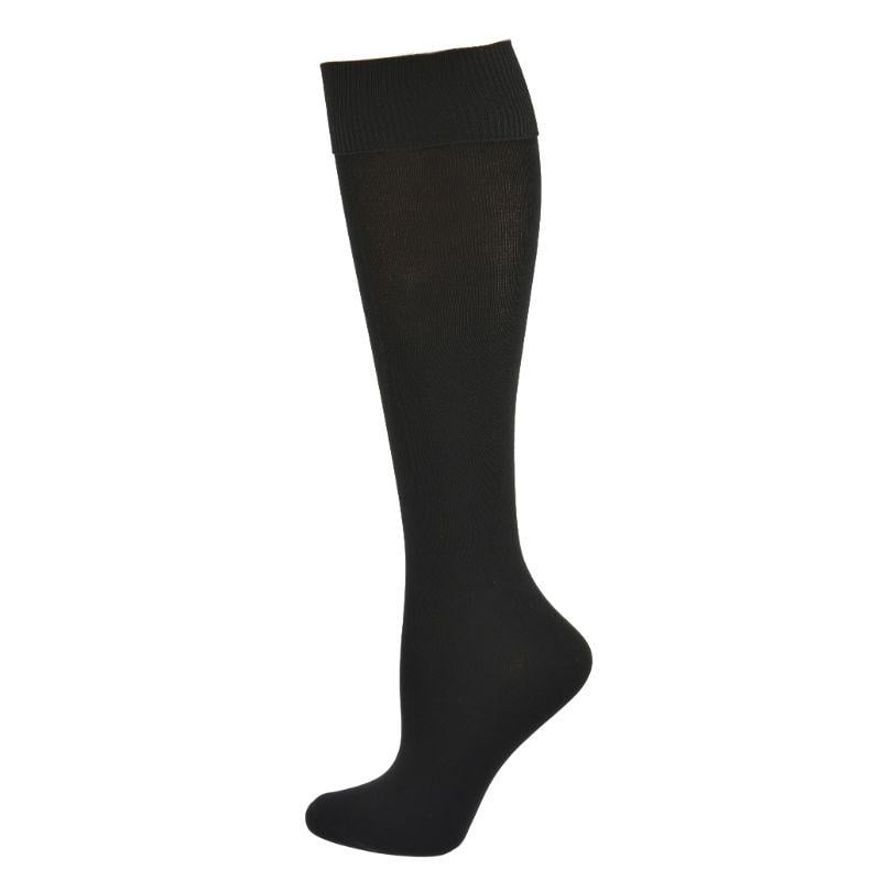 Classic Flat knit Opaque Nylon Knee High Socks 3 Pair Pack Image 1