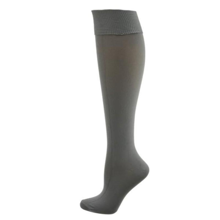 Classic Flat knit Opaque Nylon Knee High Socks 3 Pair Pack Image 3