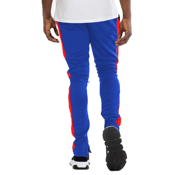 CLASSIC SKINNY FIT TRACK PANTS- ROYAL/ RED Image 2