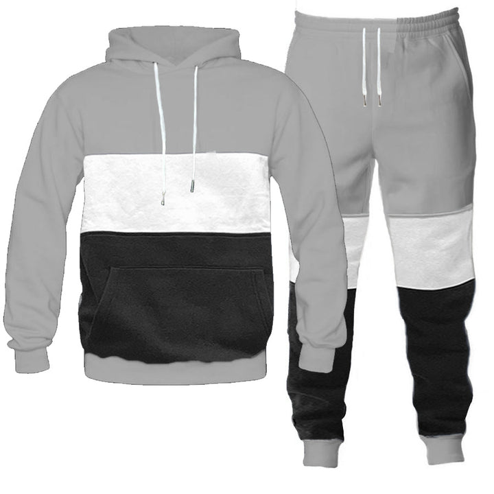 Color Block Hoodie and Jogger Sweat Pant SET Image 1