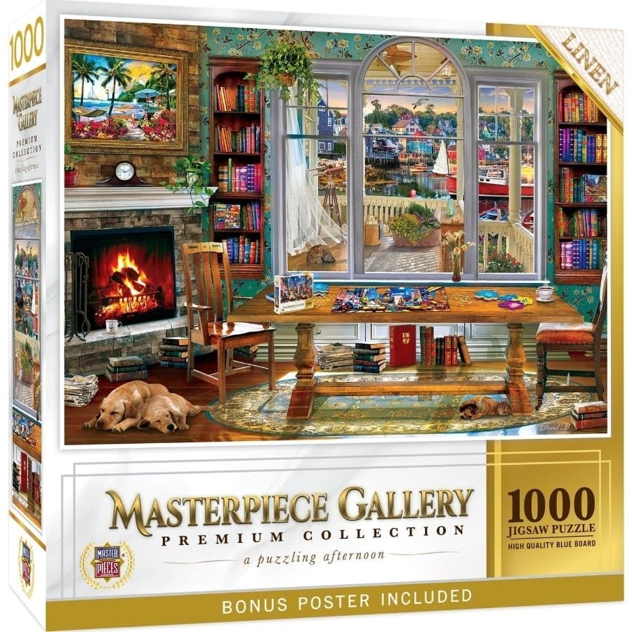 Masterpiece Gallery 1000 Piece Jigsaw Puzzle A Puzzling Afternoon Marina Scene Image 1