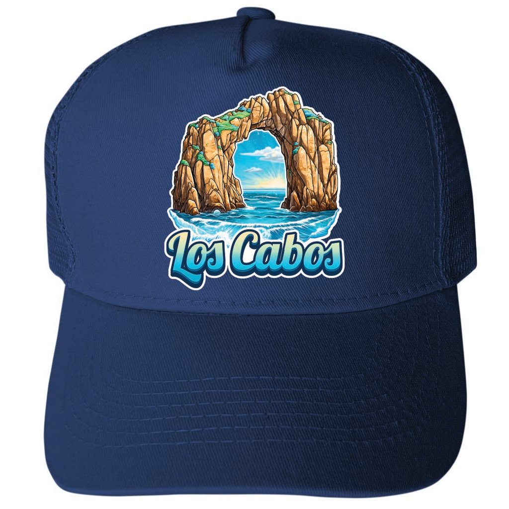 Los Cabos Mexico Design C Unisex Mesh Back Trucker Hat with Adjustable Snapback Image 1