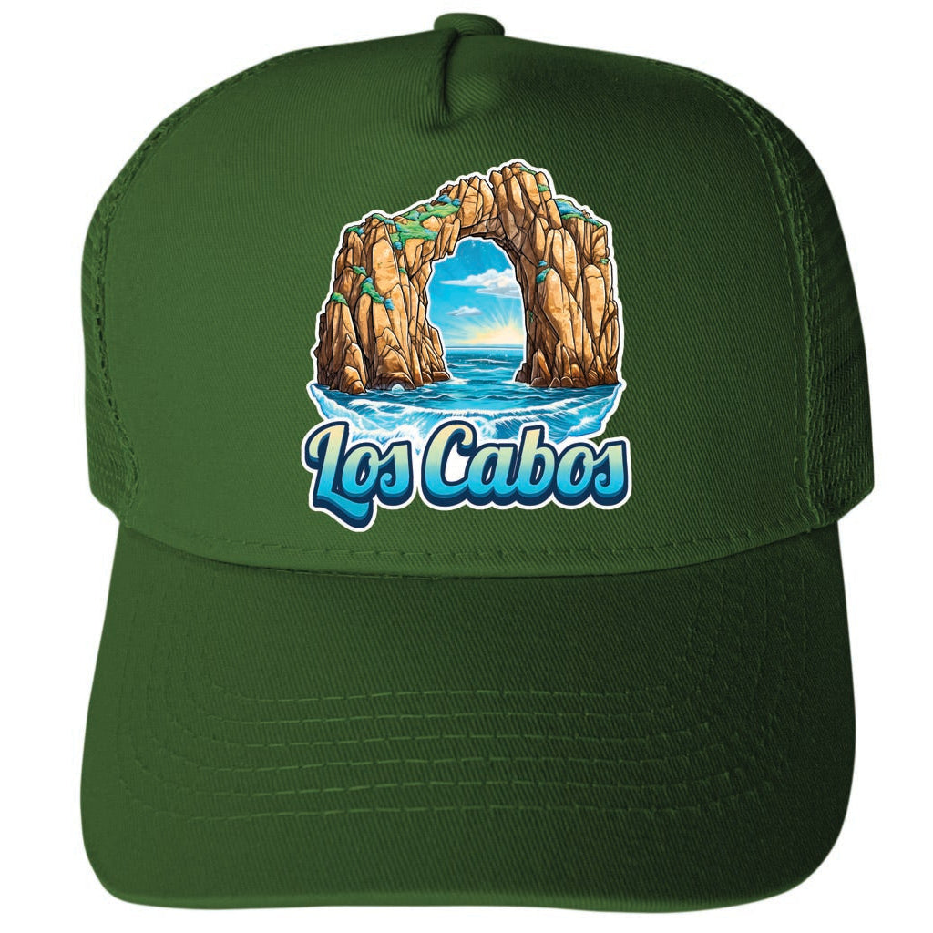 Los Cabos Mexico Design C Unisex Mesh Back Trucker Hat with Adjustable Snapback Image 2