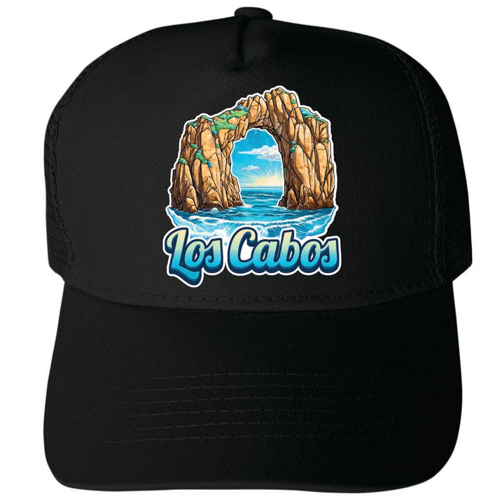 Los Cabos Mexico Design C Unisex Mesh Back Trucker Hat with Adjustable Snapback Image 4