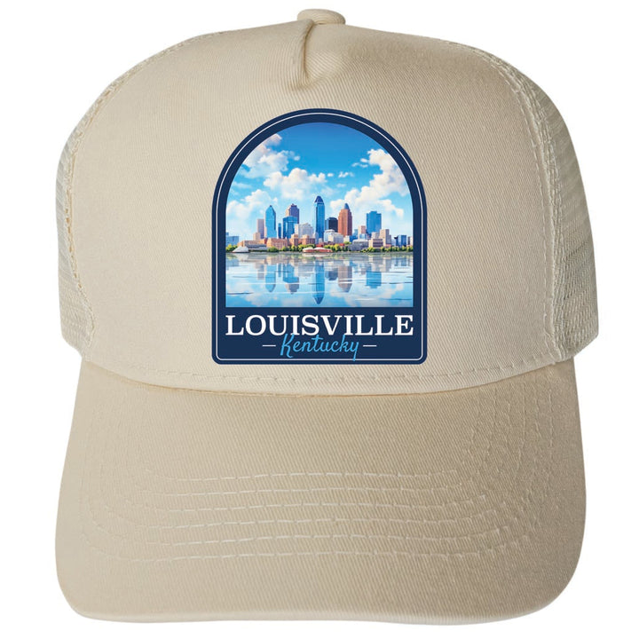 Louisville Kentucky Daytime Cityscape Design Unisex Mesh Back Trucker Hat with Adjustable Snapback Image 3