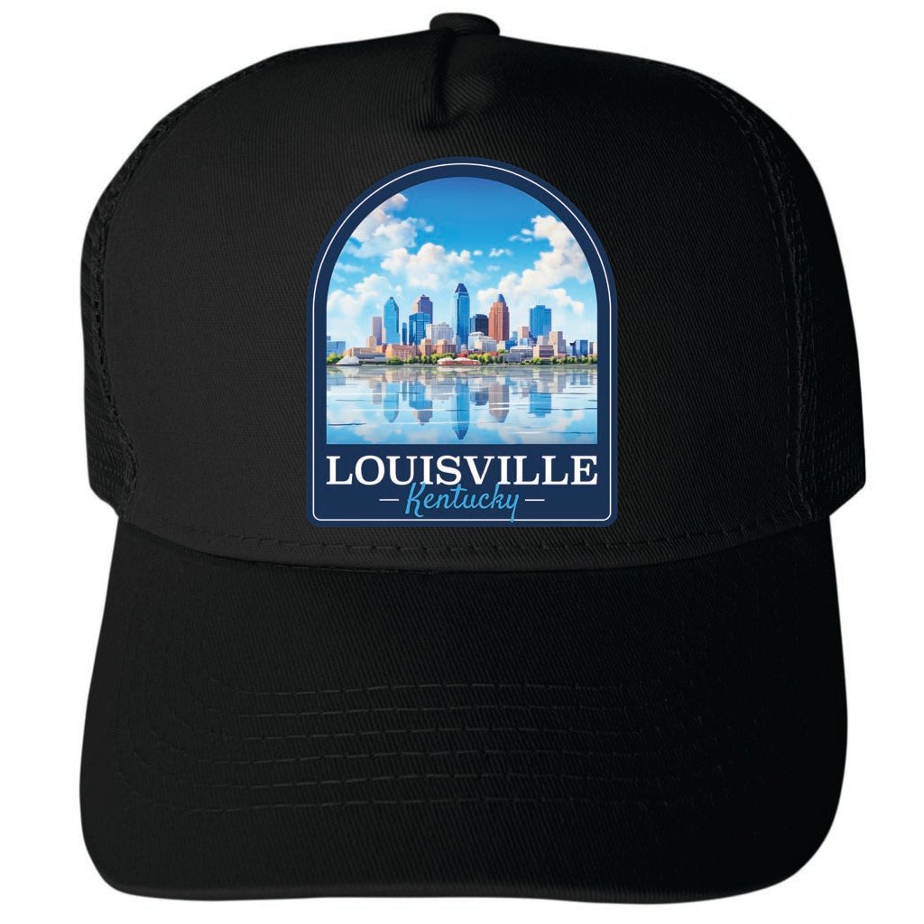 Louisville Kentucky Daytime Cityscape Design Unisex Mesh Back Trucker Hat with Adjustable Snapback Image 4