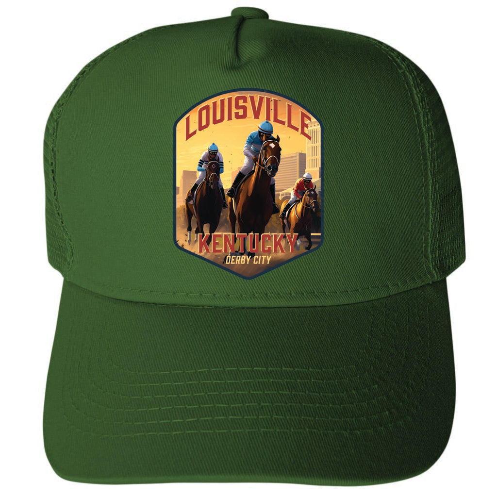 Louisville Kentucky Derby City Design Unisex Mesh Back Trucker Hat with Adjustable Snapback Image 2