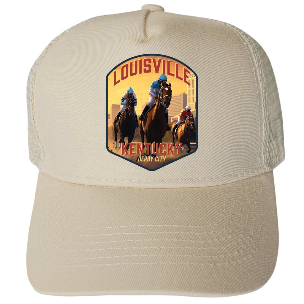 Louisville Kentucky Derby City Design Unisex Mesh Back Trucker Hat with Adjustable Snapback Image 3