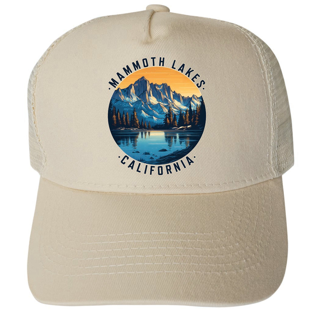 Mammoth Lakes California Design B Unisex Mesh Back Trucker Hat with Adjustable Snapback Image 3