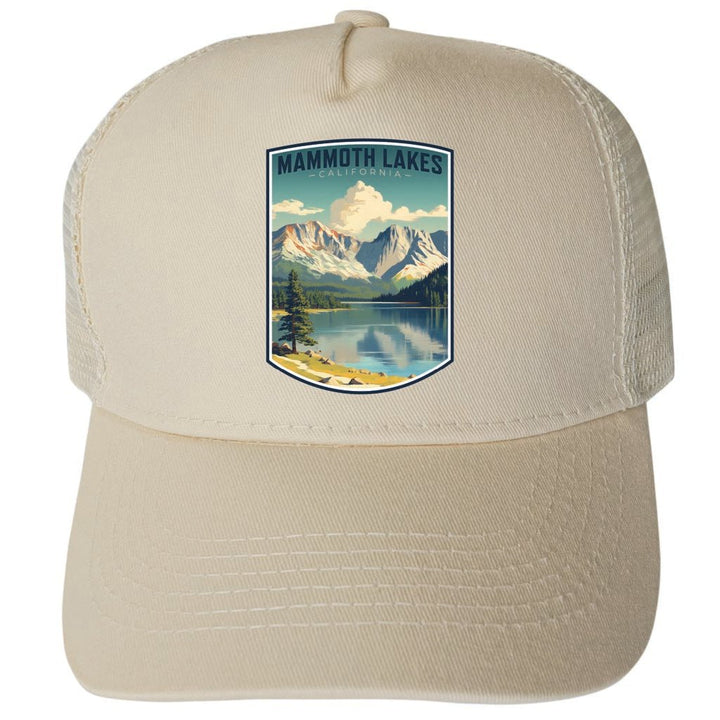 Mammoth Lakes California Design C Unisex Mesh Back Trucker Hat with Adjustable Snapback Image 3