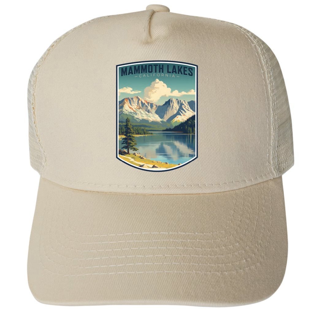 Mammoth Lakes California Design C Unisex Mesh Back Trucker Hat with Adjustable Snapback Image 1