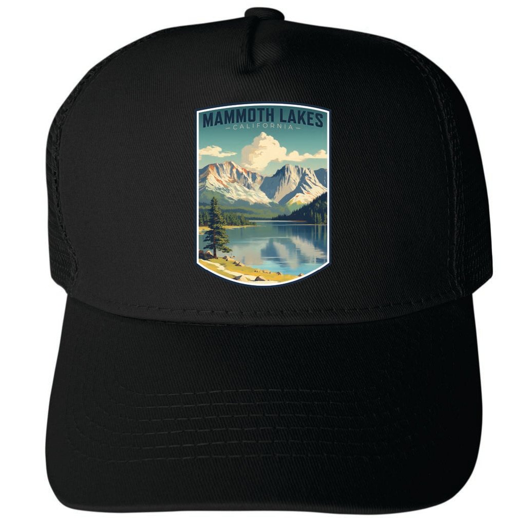 Mammoth Lakes California Design C Unisex Mesh Back Trucker Hat with Adjustable Snapback Image 1