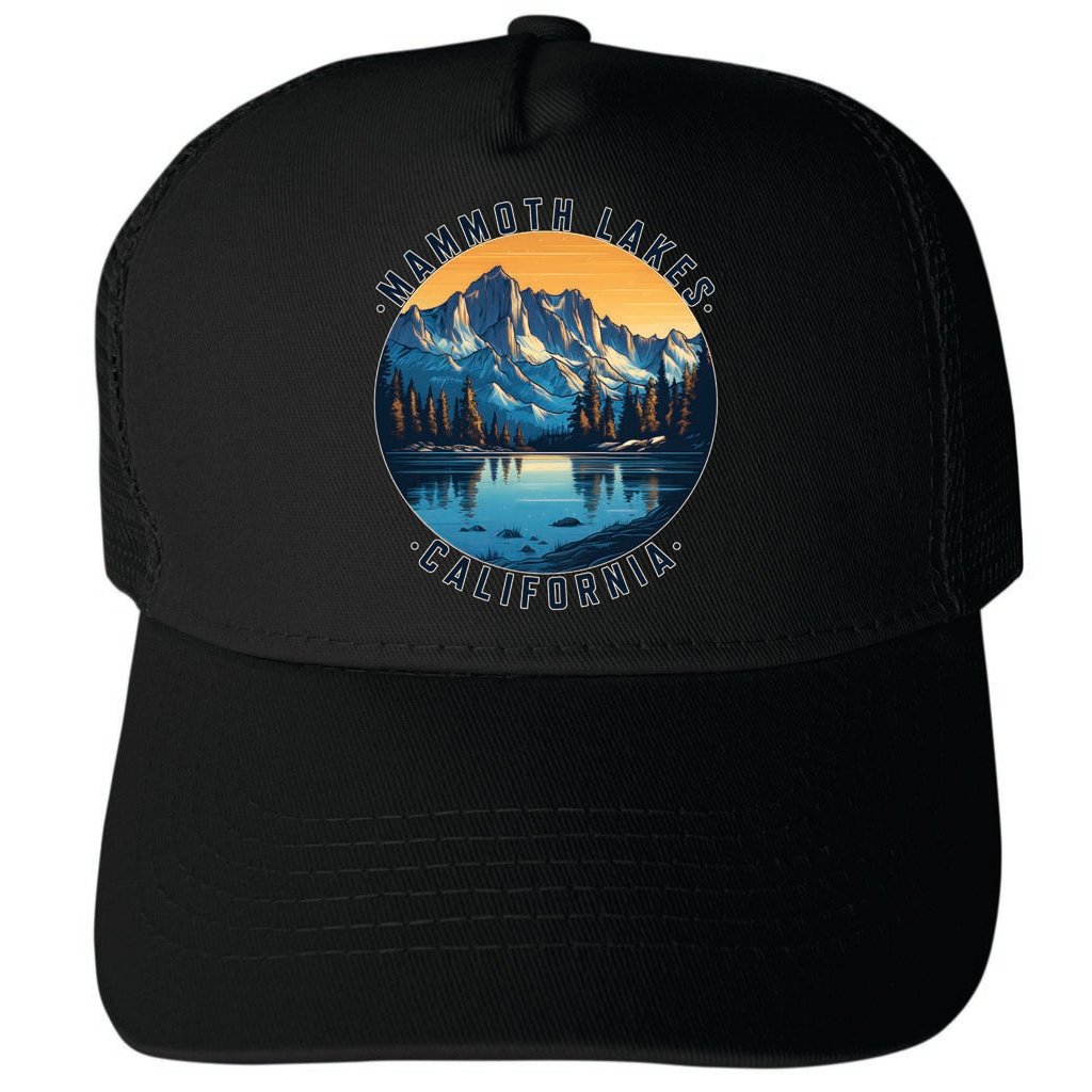 Mammoth Lakes California Design B Unisex Mesh Back Trucker Hat with Adjustable Snapback Image 4