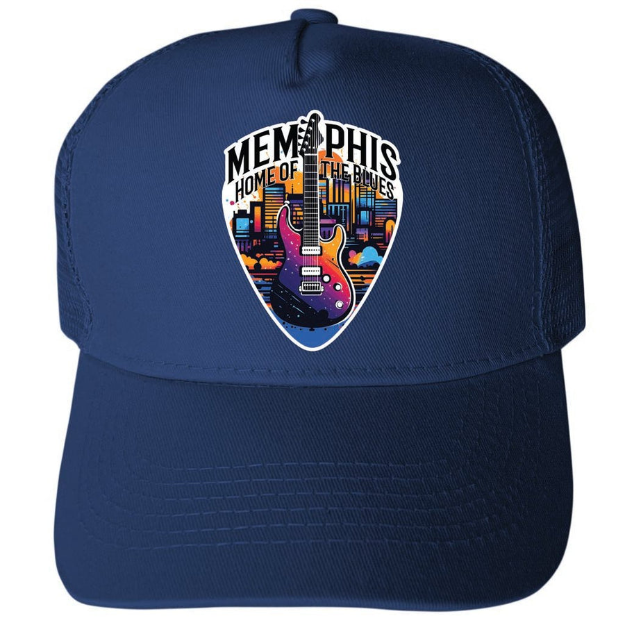 Memphis Tennessee Design B Unisex Mesh Back Trucker Hat with Adjustable Snapback Image 1