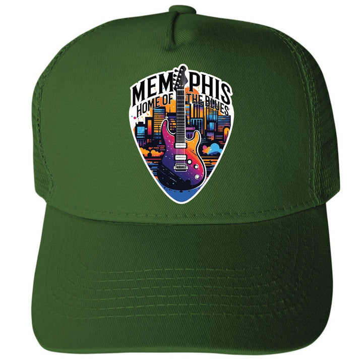 Memphis Tennessee Design B Unisex Mesh Back Trucker Hat with Adjustable Snapback Image 2