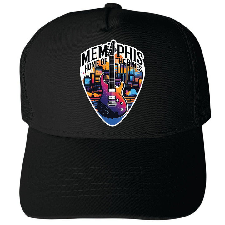 Memphis Tennessee Design B Unisex Mesh Back Trucker Hat with Adjustable Snapback Image 4