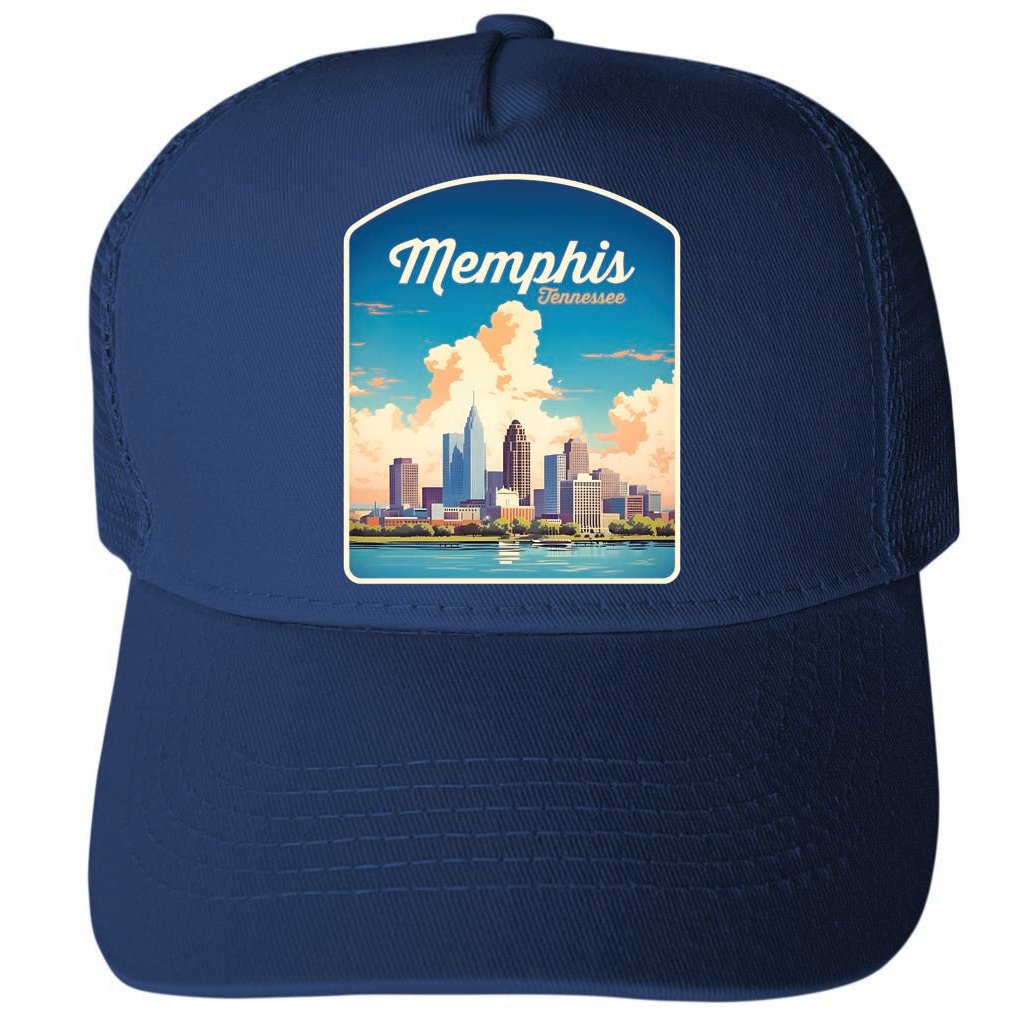 Memphis Tennessee Design A Unisex Mesh Back Trucker Hat with Adjustable Snapback Image 1