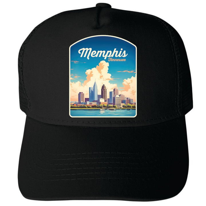 Memphis Tennessee Design A Unisex Mesh Back Trucker Hat with Adjustable Snapback Image 4