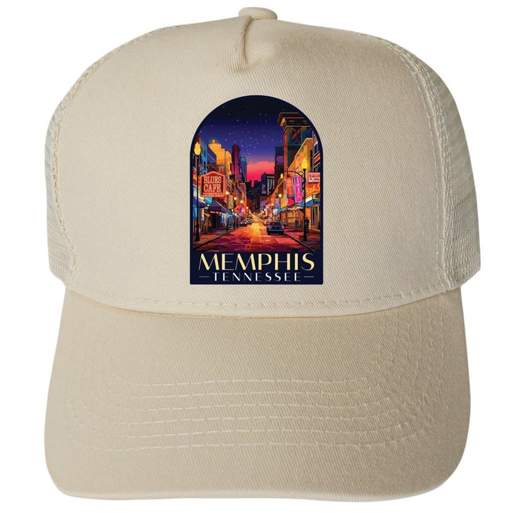 Memphis Tennessee Design C Unisex Mesh Back Trucker Hat with Adjustable Snapback Image 3