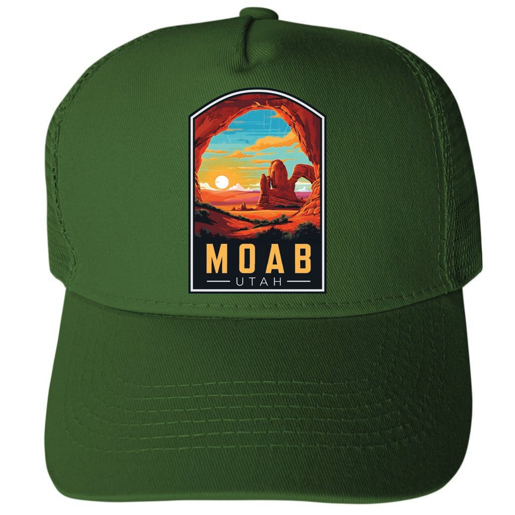 Moab Utah Design C Unisex Mesh Back Trucker Hat with Adjustable Snapback Image 2