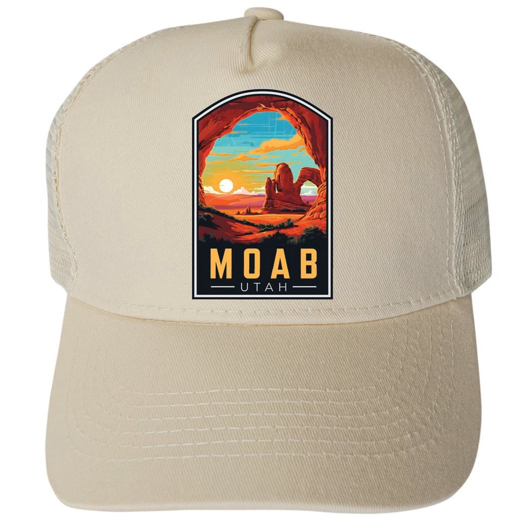 Moab Utah Design C Unisex Mesh Back Trucker Hat with Adjustable Snapback Image 3