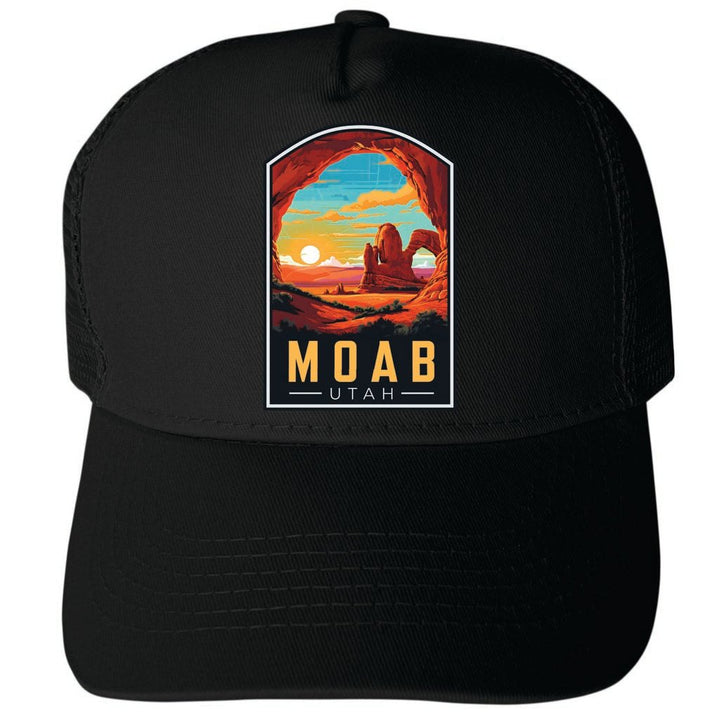 Moab Utah Design C Unisex Mesh Back Trucker Hat with Adjustable Snapback Image 4